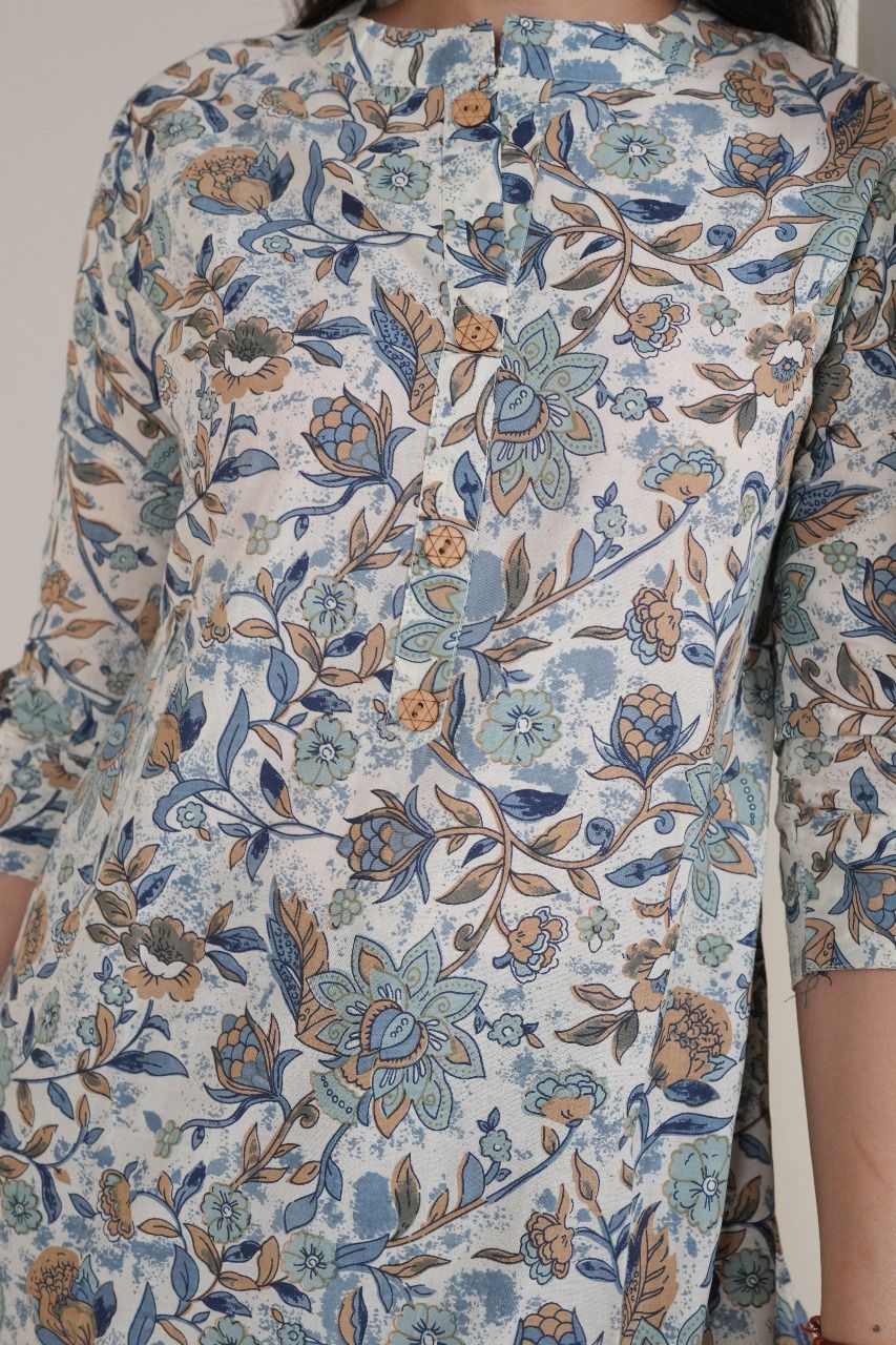 Women's Floral Print Short Kurti