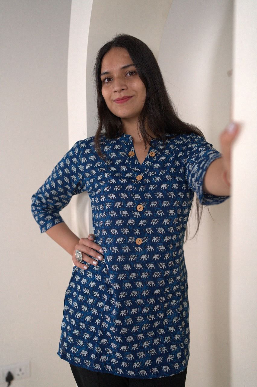 Abstract Print Short Kurti