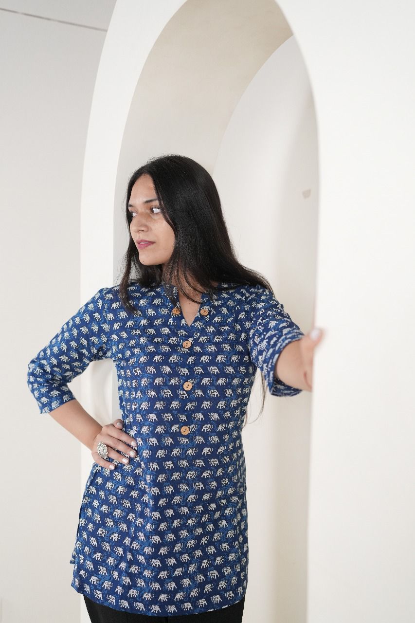 Abstract Print Short Kurti