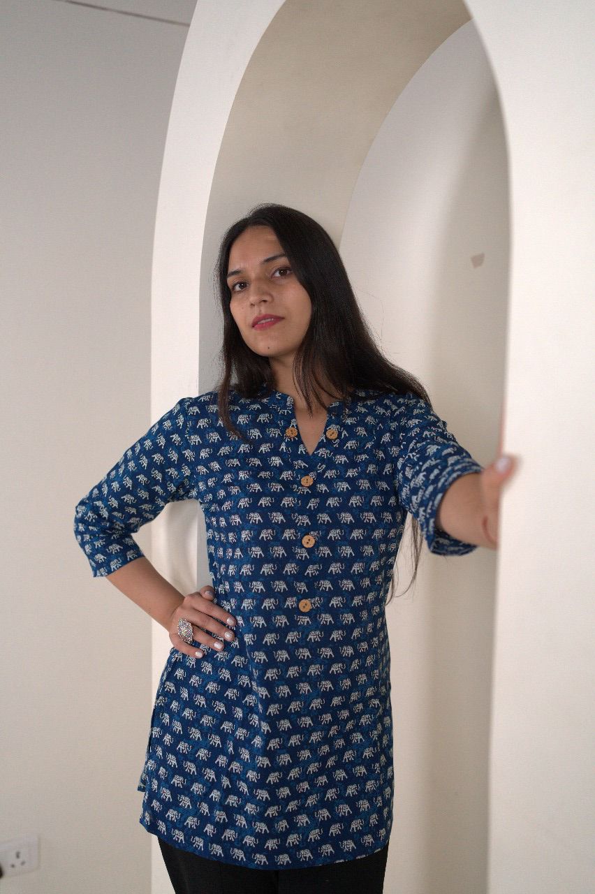 Abstract Print Short Kurti