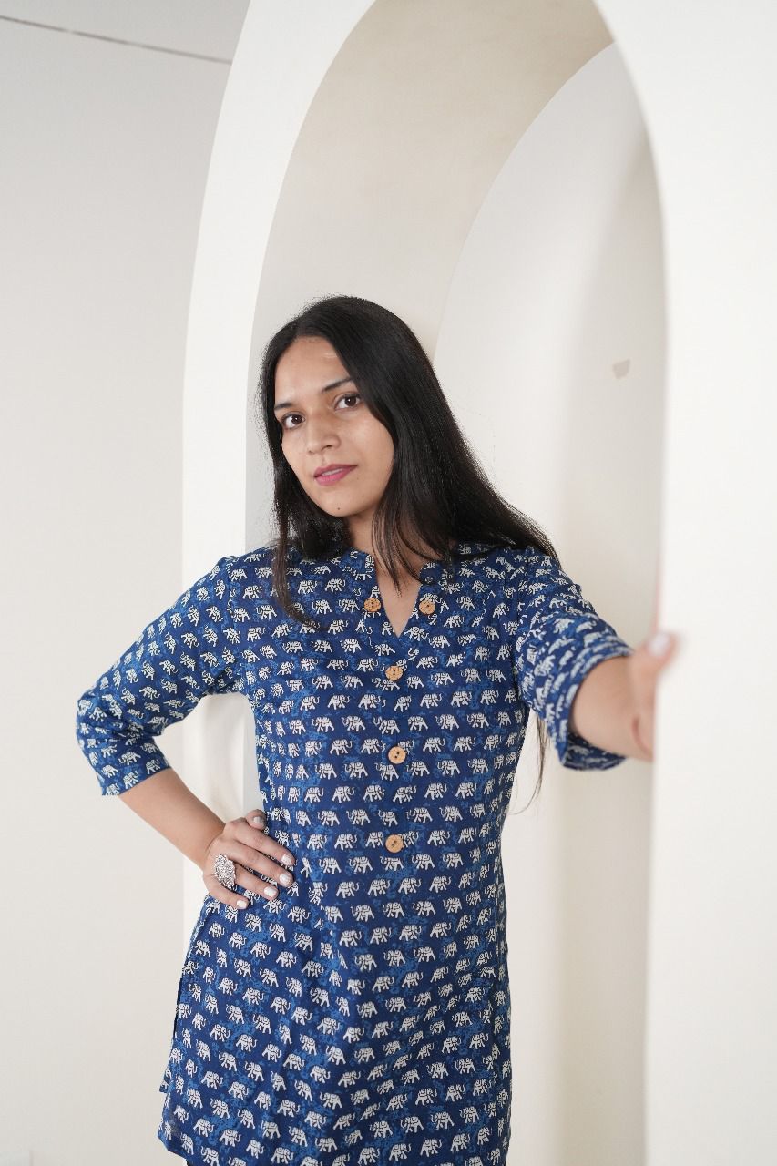 Abstract Print Short Kurti