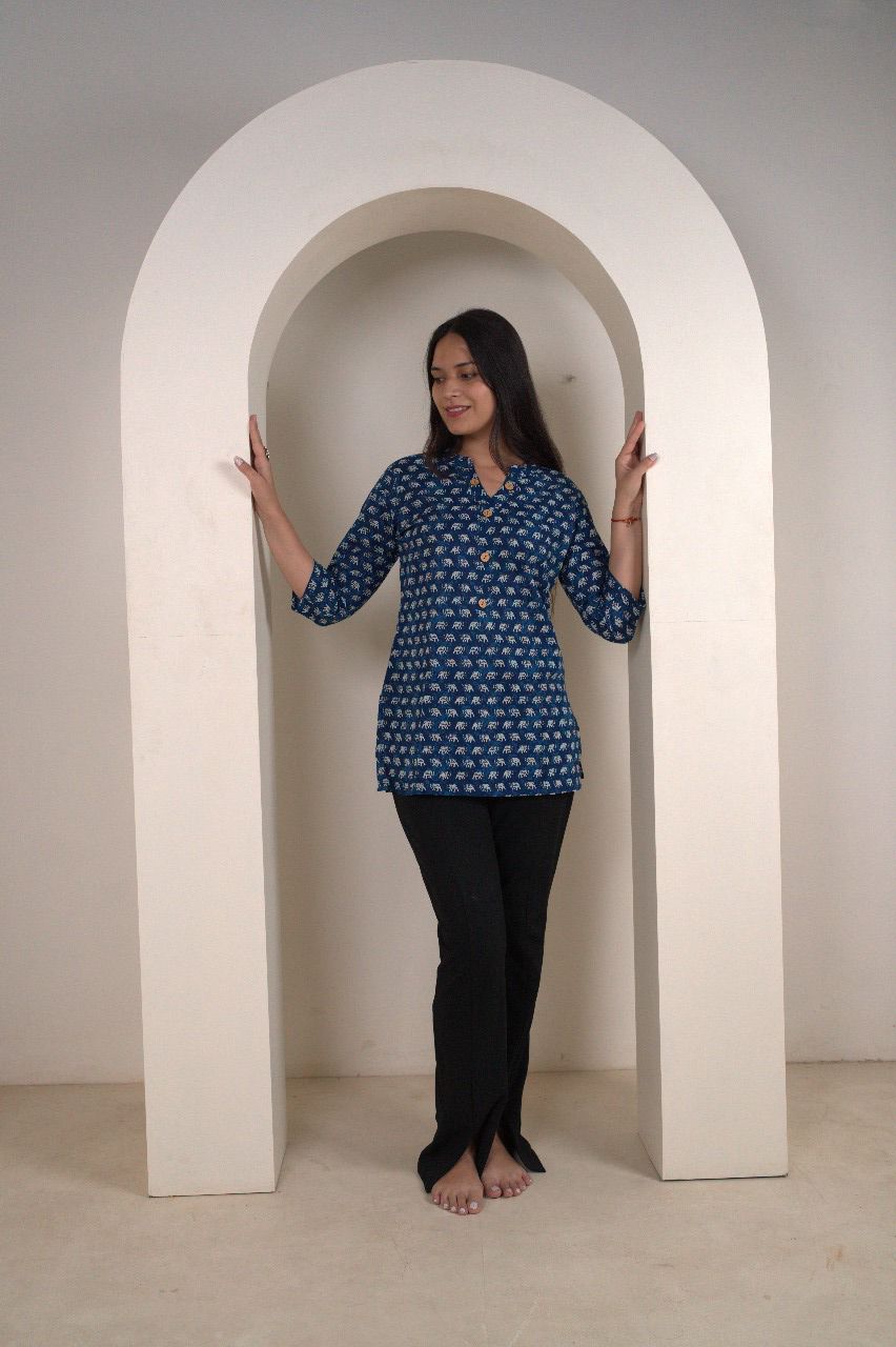 Abstract Print Short Kurti