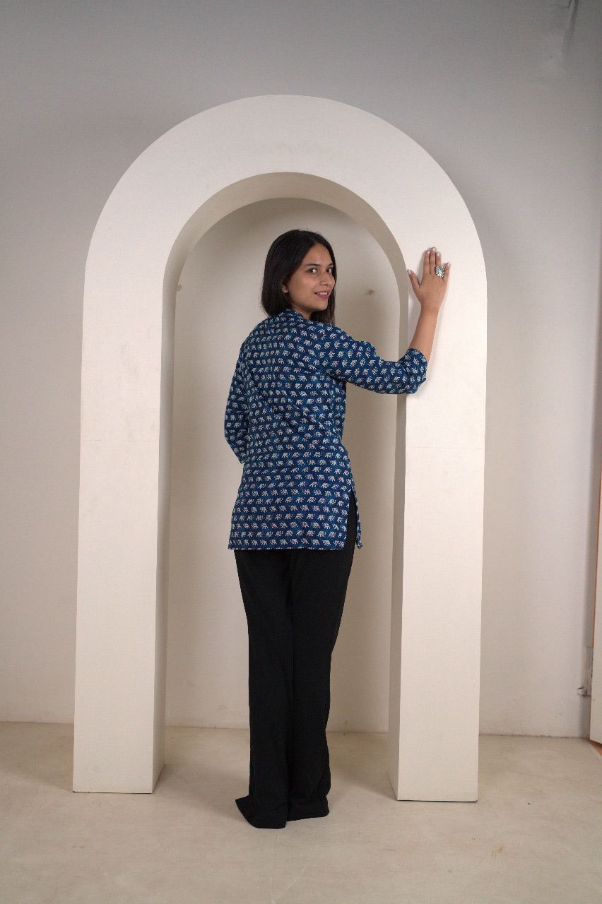 Abstract Print Short Kurti