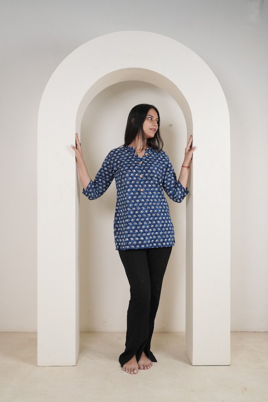 Abstract Print Short Kurti