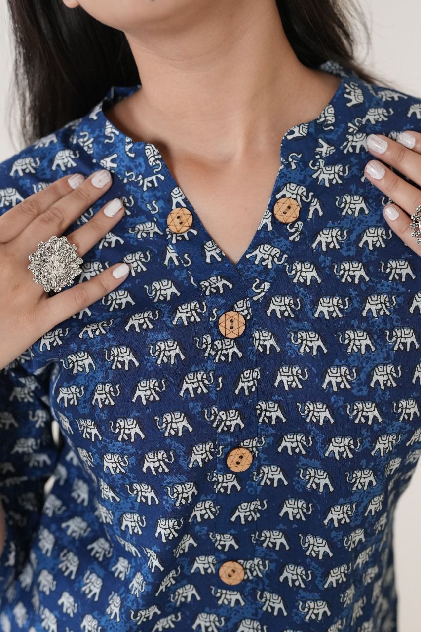 Abstract Print Short Kurti