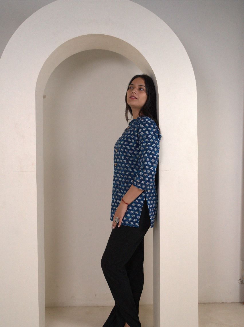 Abstract Print Short Kurti