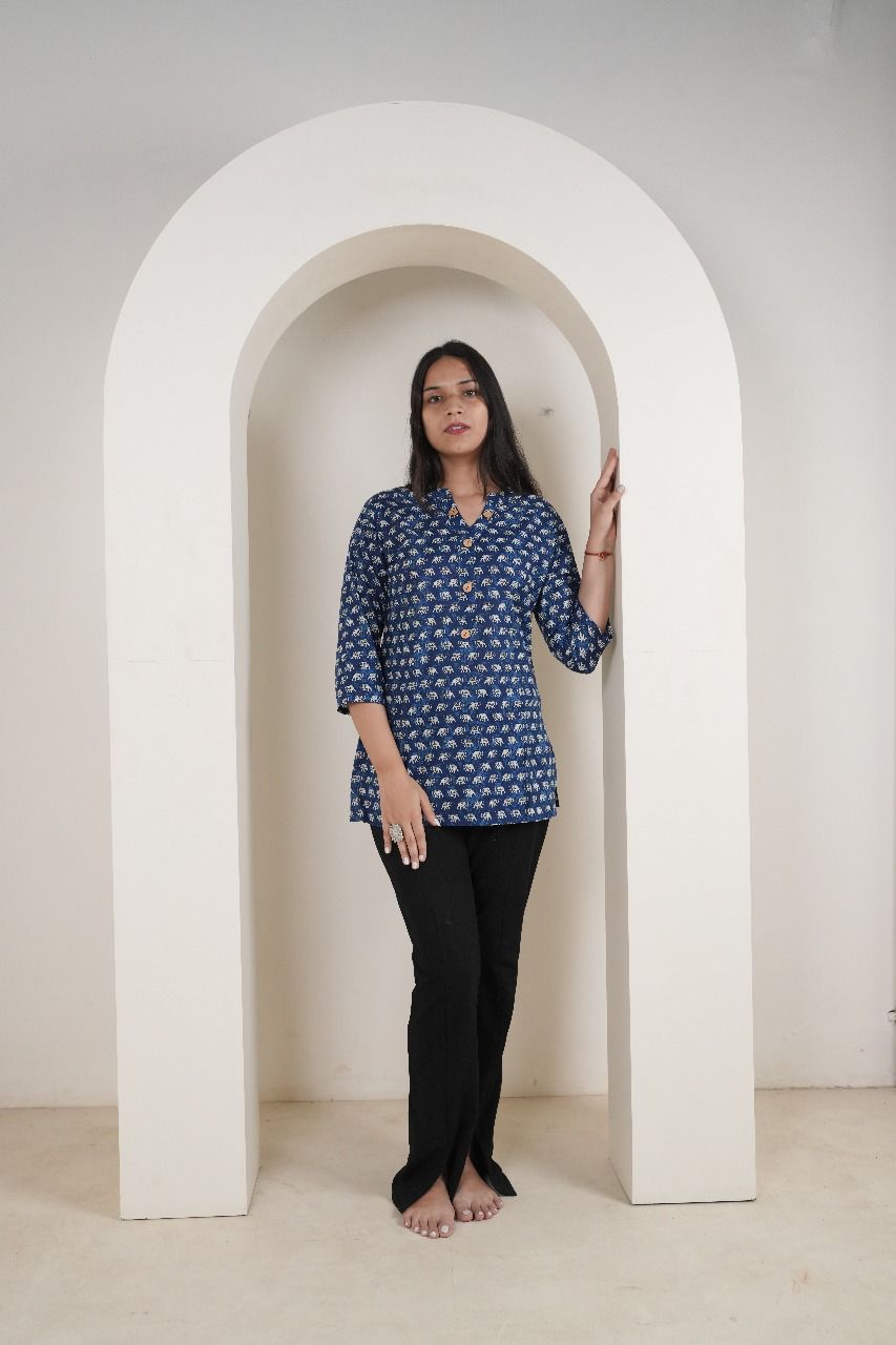 Abstract Print Short Kurti
