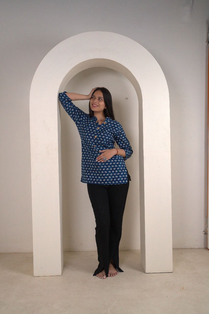 Abstract Print Short Kurti